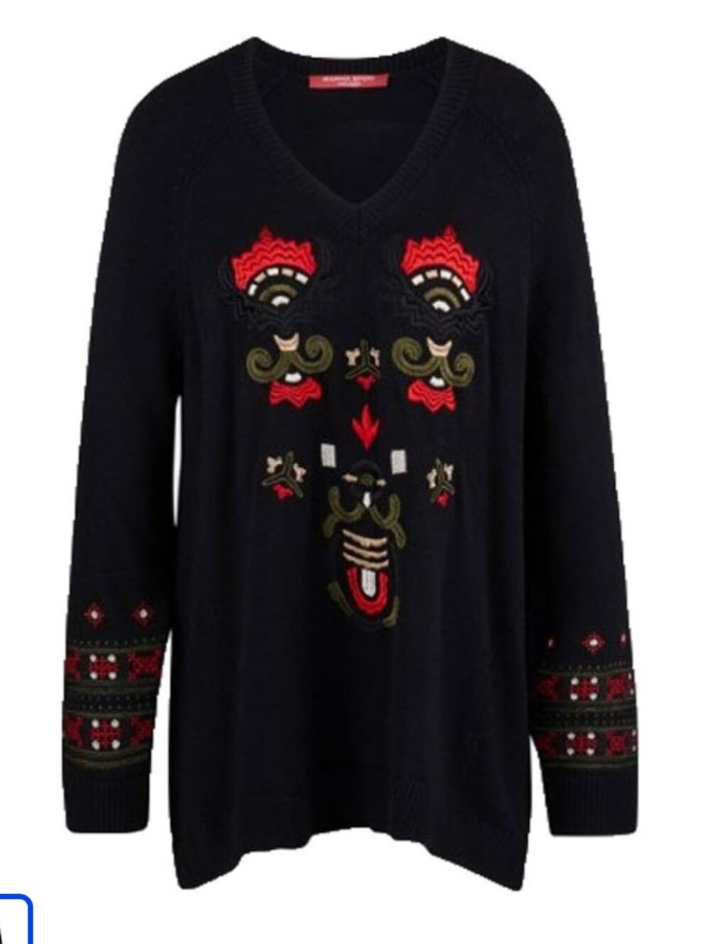 Marina Rinaldi Sport embroidered " Acero" longline sweater Sz L